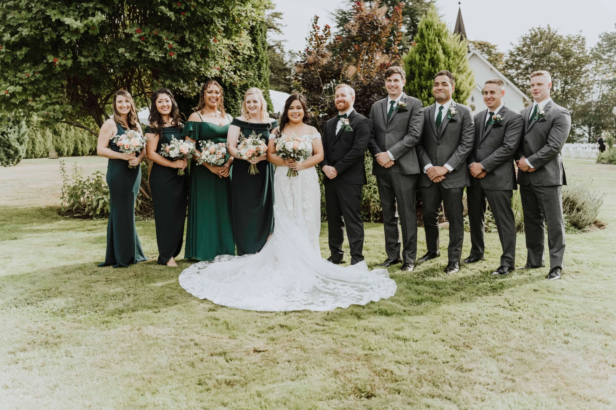 Wedding couple at sunset