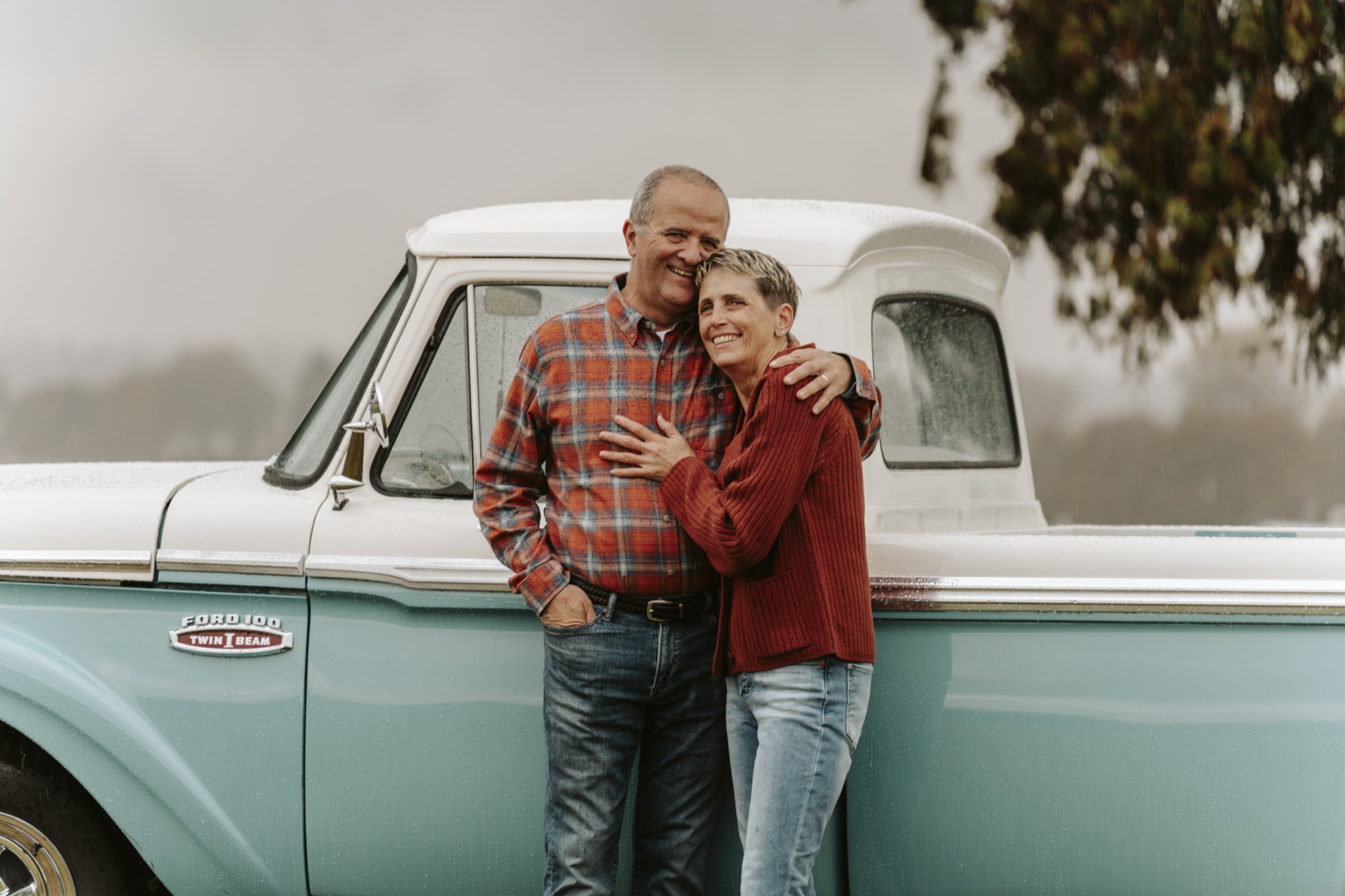 Couple surrounded by fall foliage at Lake Stevens WA fall portrait session
