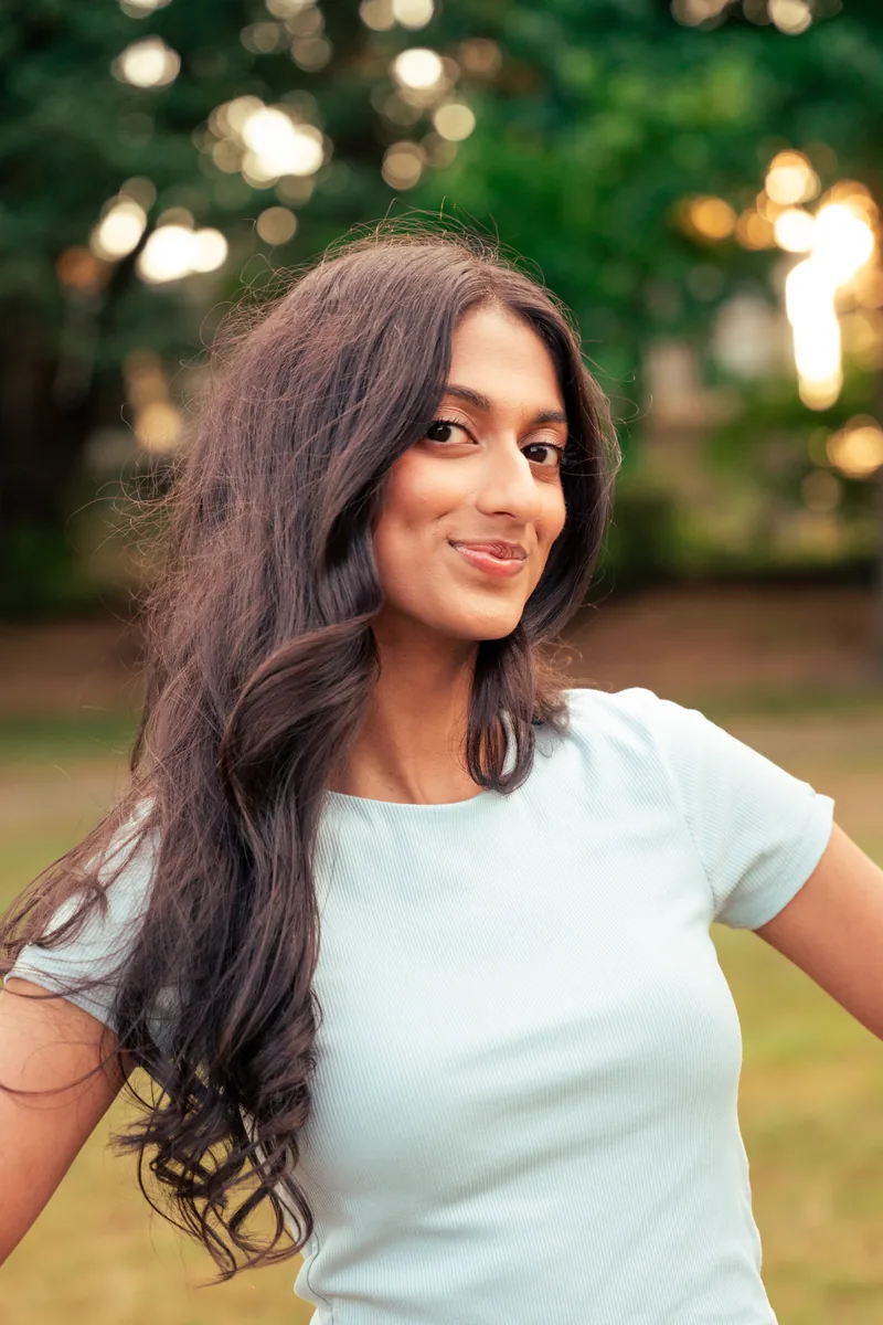 Senior portrait at golden hour in a Snohomish County park