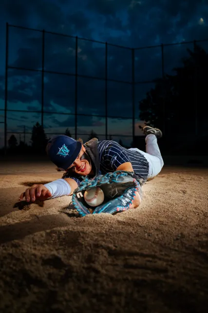 Senior athlete session at dusk in Snohomish County WA