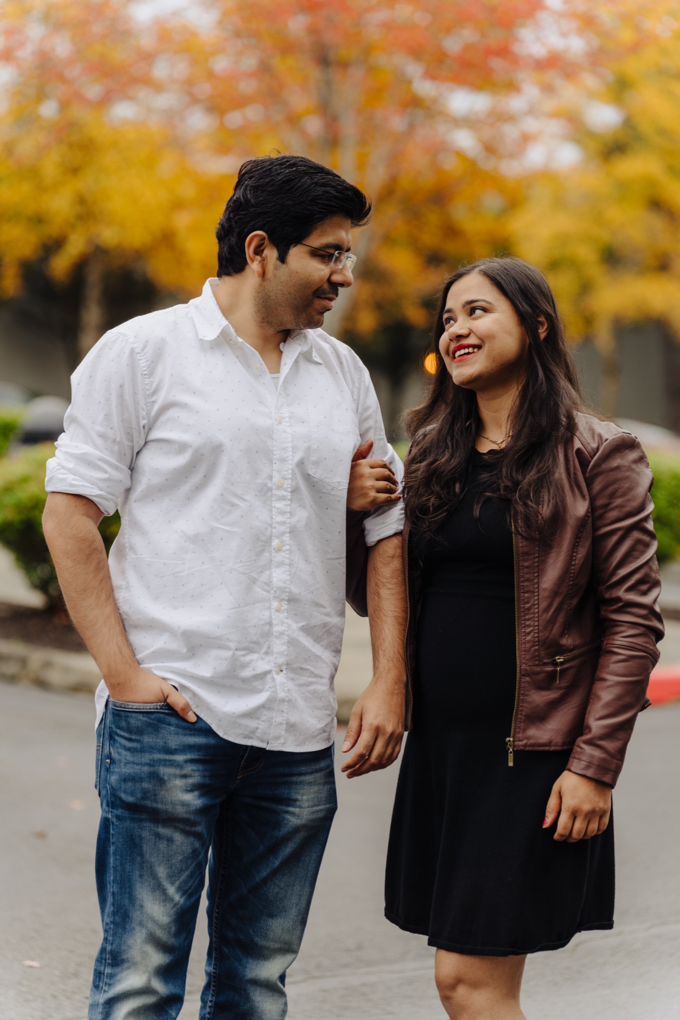 Couple Valentine's Day portraits with romantic setting in Snohomish County WA