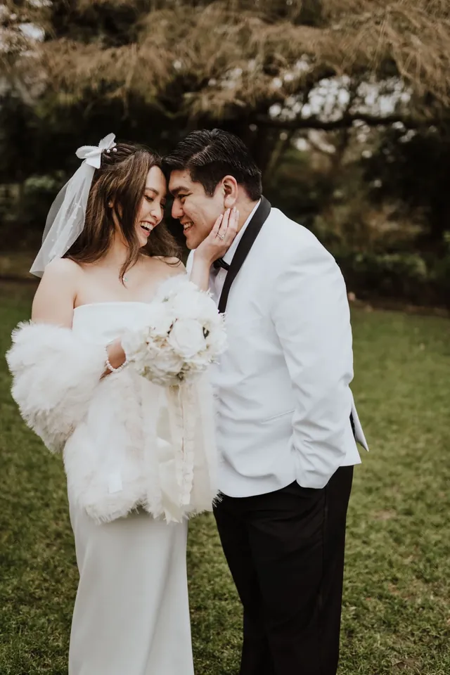 Wedding photographer capturing the golden hour